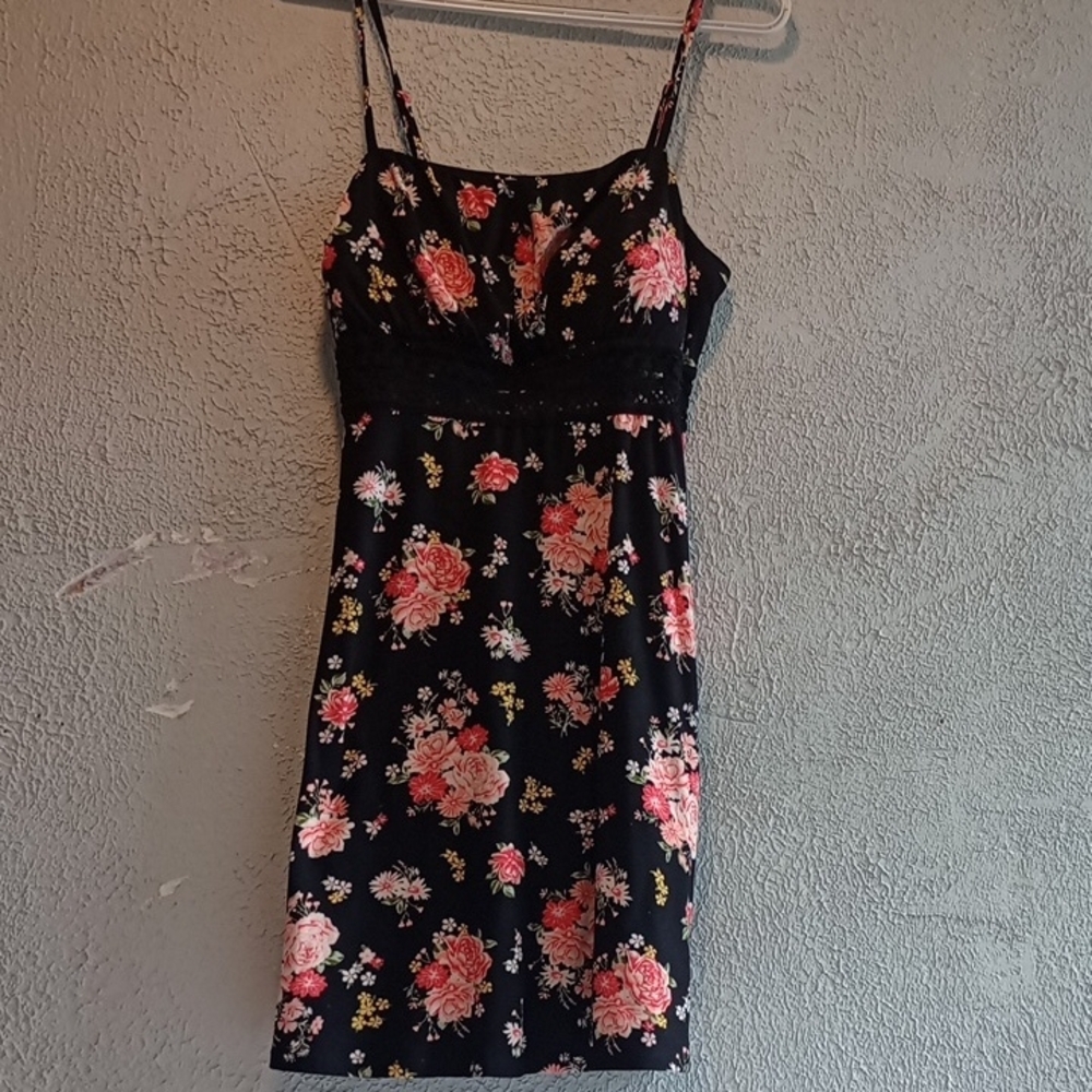 H&M Black Floral Mini Dress